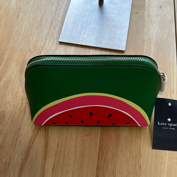 Kate Spade Green and Pink Watermelon Cosmetic Bag - Picture 2 of 8